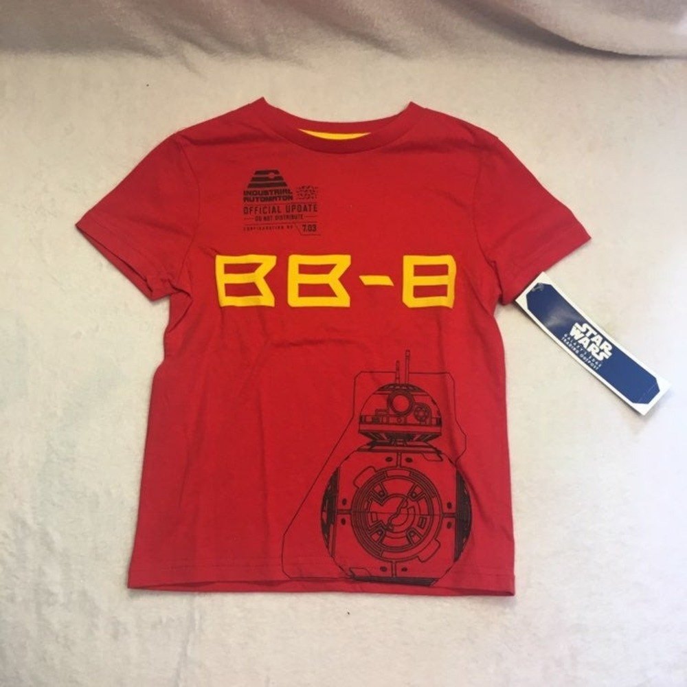 Star Wars Galaxy's Edge T-Shirt Kids XS Red NEW BB-8 Droid Graphic Tee
